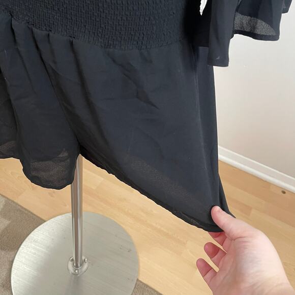 Chelsea 28 • Black Romper Bell Sleeves Lace Up Neckline - Picture 6 of 8